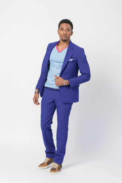 Jacquard Royal Blue Suit