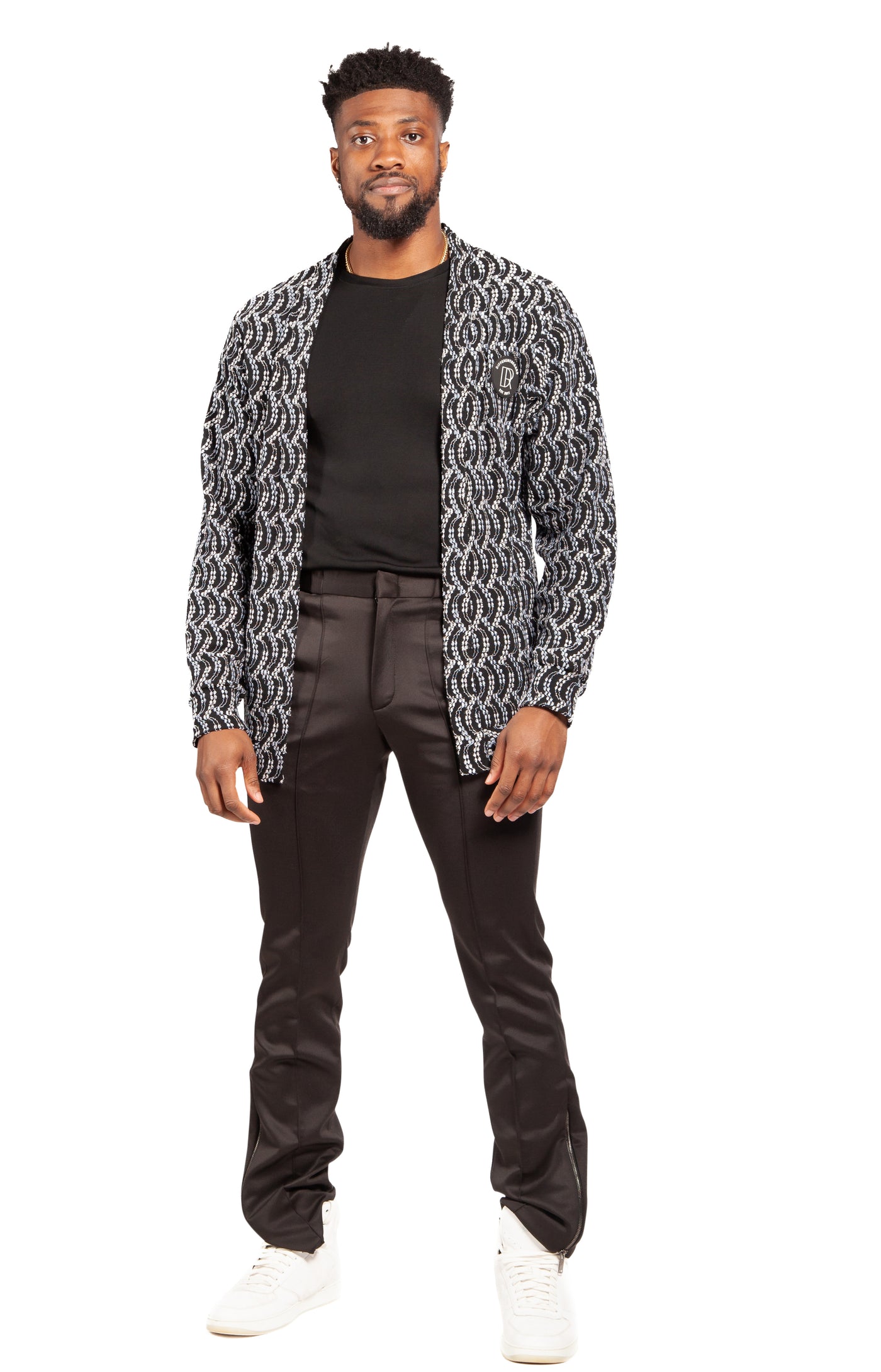 Black and Multi Colored Cardigan