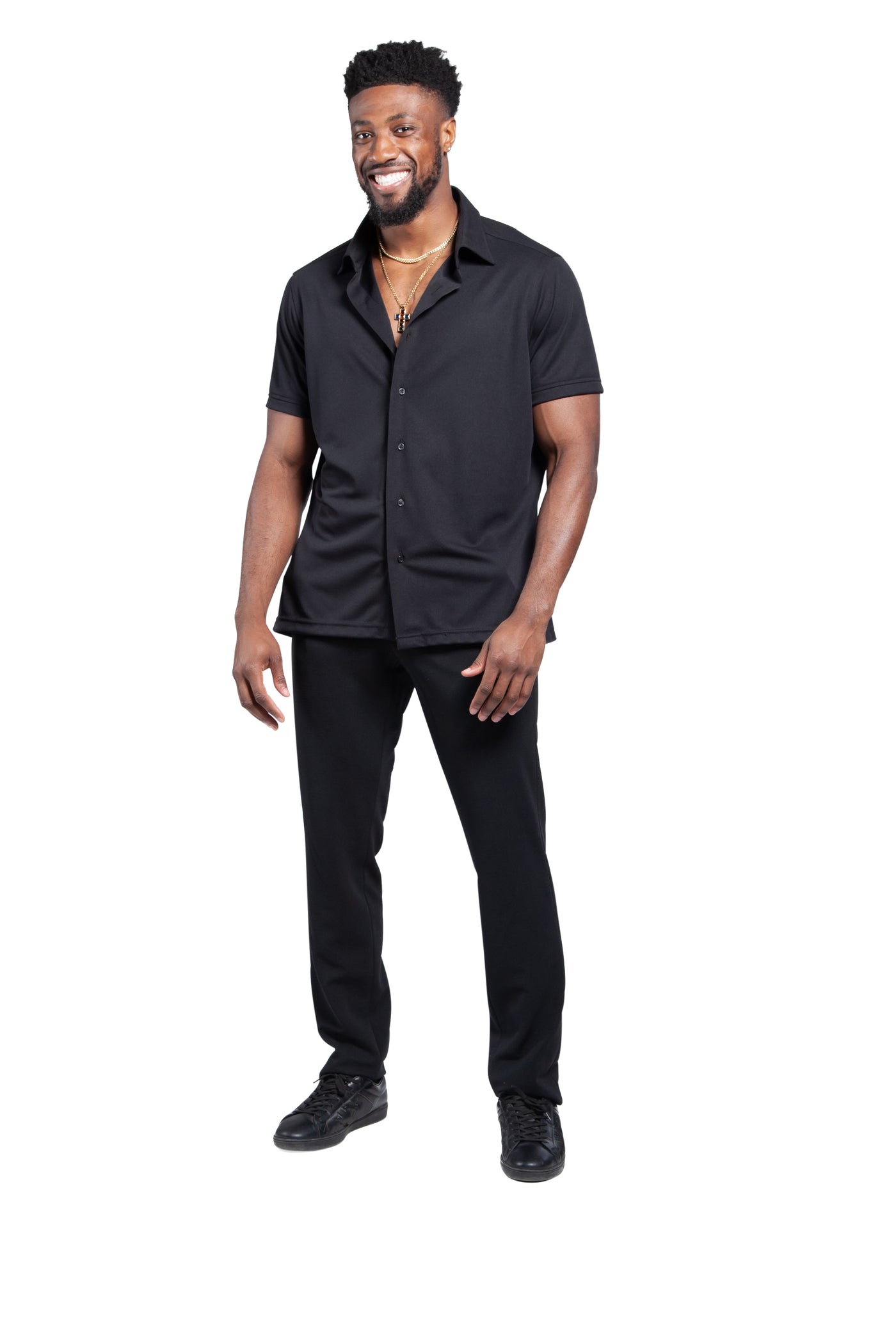 Noir Button Down Polo